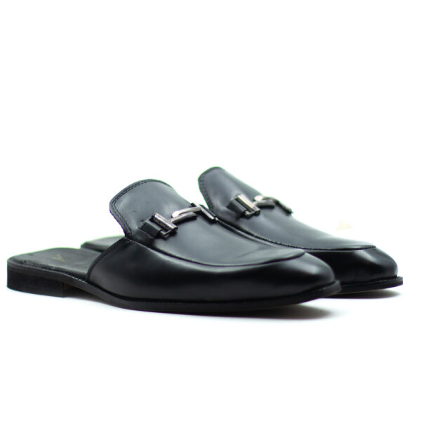 Black Leather Mule - VV
